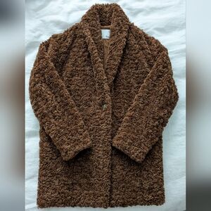 Wilfred Free Cozy Plush Brown Faux Fur Coat